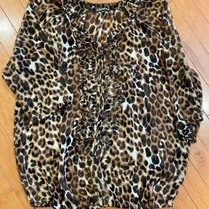 Sheer Cheetah Print Blouse